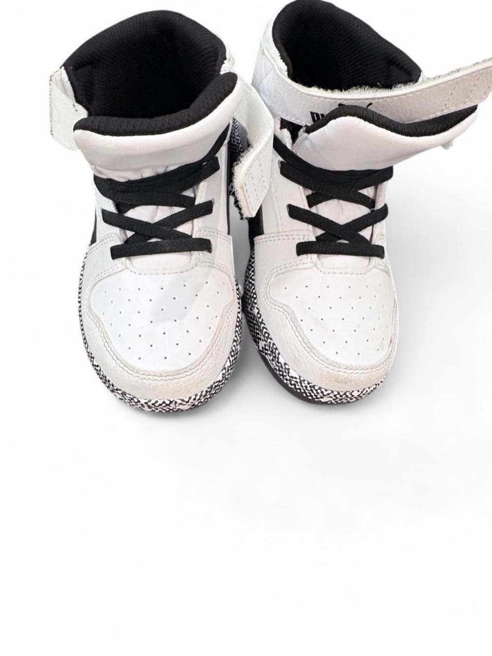 Puma Kids White and Black High-Top Sneakers